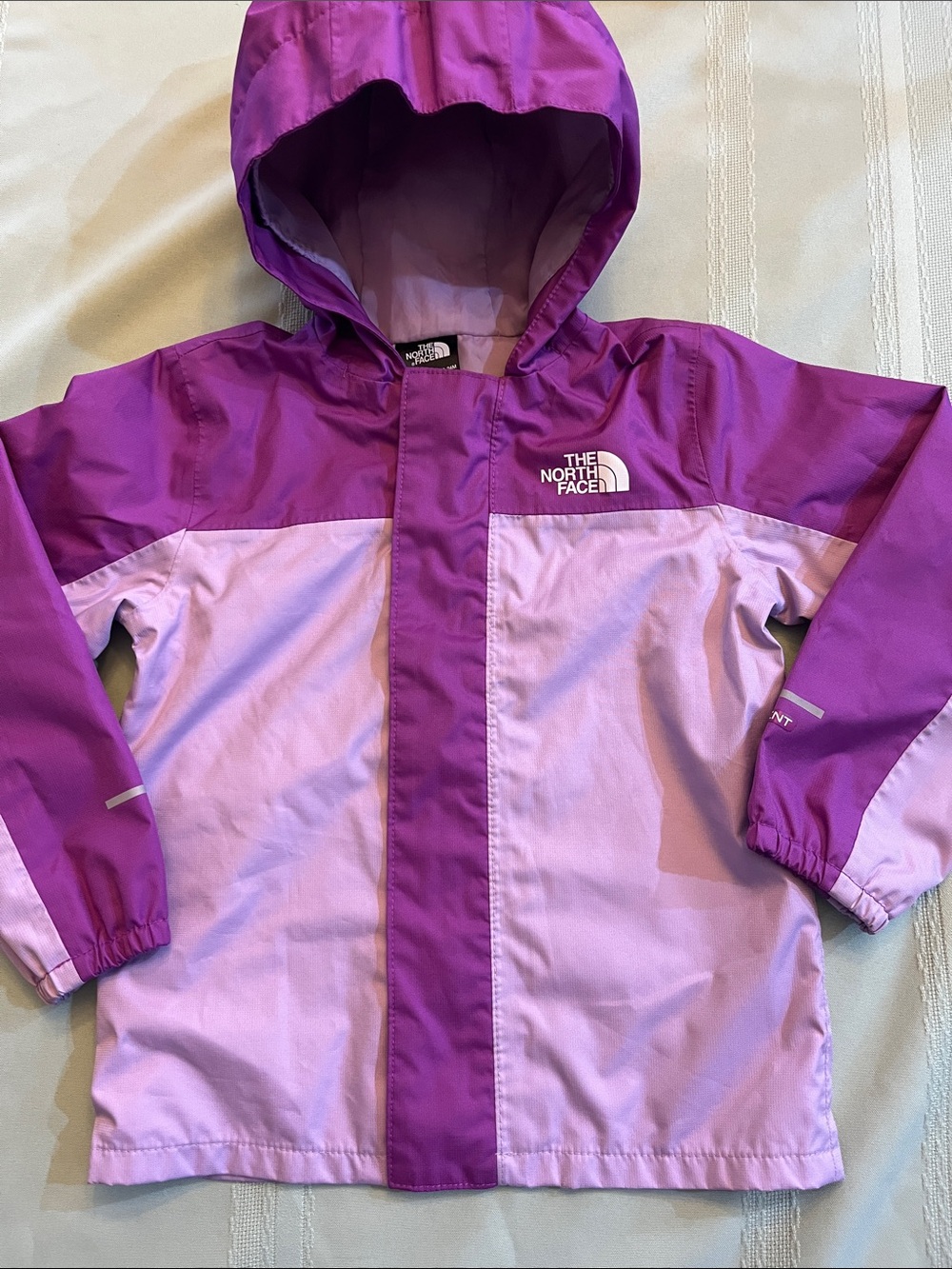 The North Face Two-Tone Purple Hooded Kids Raincoat